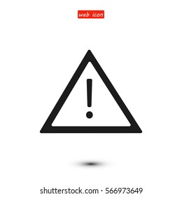 warning roadsign icon, vector best flat icon, EPS