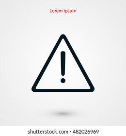warning roadsign vector icon, flat design best vector icon