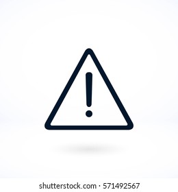 warning roadsign vector icon, flat design best vector icon