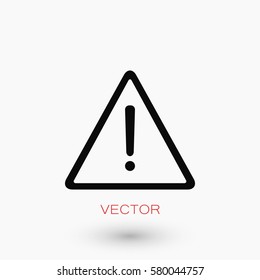 warning roadsign vector icon, flat design best vector icon
