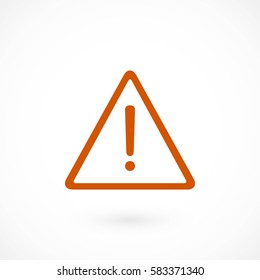 warning roadsign vector icon, flat design best vector icon