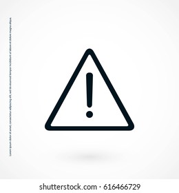 warning roadsign vector icon, flat design best vector icon