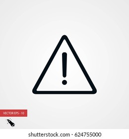 warning roadsign vector icon, flat design best vector icon