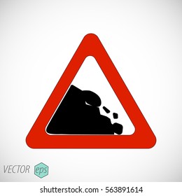 Warning rock fall symbol