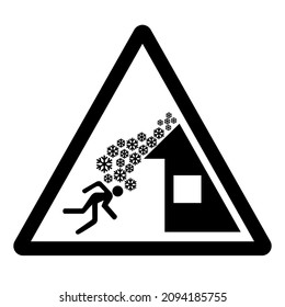 Warning Roof Avalanche Can Occur Symbol, Vector Illustration, Isolate On White Background Label. EPS10