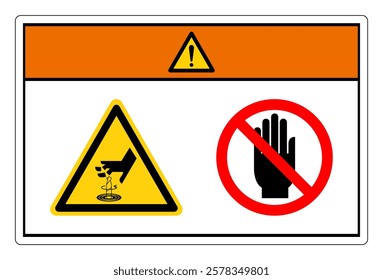 Warning Rotating Cutter Hazard Do Not Touch Symbol Sign, Vector Illustration, Isolate On White Background Label. EPS10