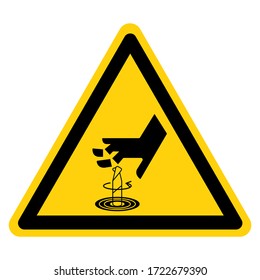 Warning Rotating Cutter Hazard Symbol Sign ,Vector Illustration, Isolate On White Background Label. EPS10