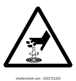 Warning Rotating Cutter Hazard Symbol Sign ,Vector Illustration, Isolate On White Background Label. EPS10
