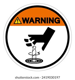 Warning Rotating Cutter Hazard Symbol Sign, Vector Illustration, Isolate On White Background Label .EPS10