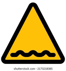 Warning for rough road ahead with several bumps
