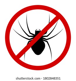 señal de advertencia sobre el peligro de los insectos venenosos. Ataque de araña en humanos. Vector aislado