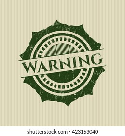 Warning with rubber seal texture