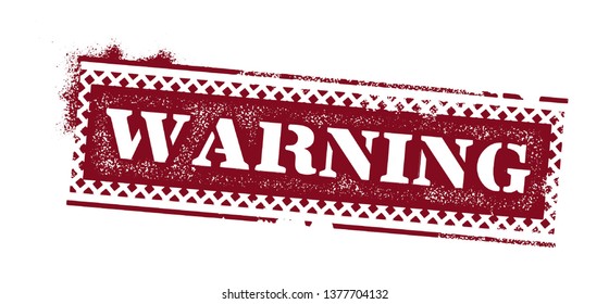 Warning Rubber Stamp