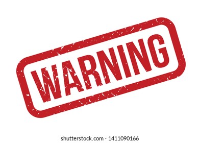 Warning rubber stamp. Red warning rubber grunge stamp vector illustration - Vector