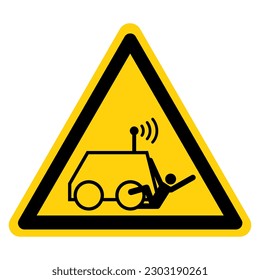 Warning Run Over by Remote Operator Controlled Symbol Sign,Vector Illustration, Isolated On White Background Label. EPS10