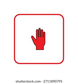 Warning Safety Area Stop Hand Warning Sign