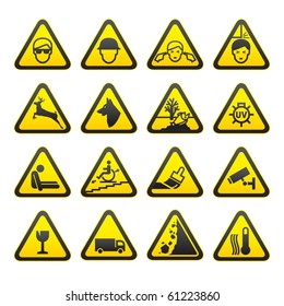 Warning Safety Signs Set