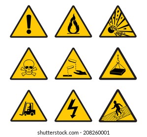 Warning Safety signs vector icon