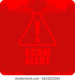 Warning, scam alert, rubber stamp and sign vector