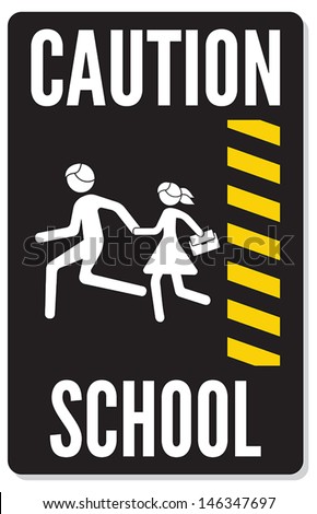 warning school sign