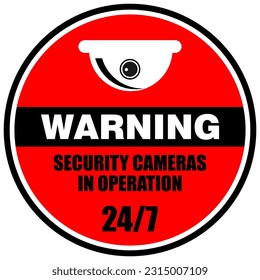 Warning, security cameras in operation, sign vector