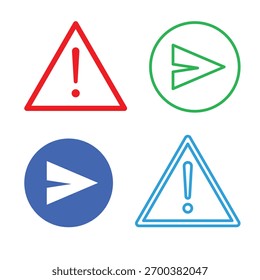 Warning and Send Communication Icons Set
