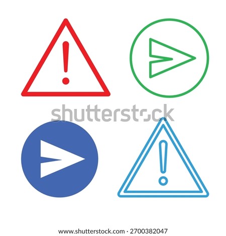 Warning and Send Communication Icons Set
