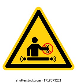 Warning Servicing Moving Or Energized Equipment Symbol Sign ,Vector Illustration, Isolate On White Background Label. EPS10