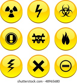 Warning Set Circle Glossy Icons Stock Vector (Royalty Free) 48965680 ...