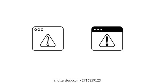 Icono de conjunto de ADVERTENCIA con fondo blanco Vector Ilustración de stock