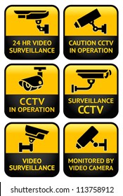 Warning set Sticker for Security Alarm CCTV Camera Surveillance