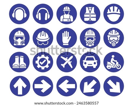 WARNING SET SYMBOL SAFETY, Work safety signs