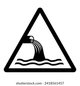 Aviso Sewage Effluent Outfall Symbol Signo, Vector Illustration, Isolate On White Background Label .EPS10