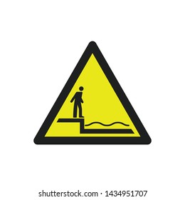 Warning Shallow Water Sign Vector. Water Safety Symbol Vector Icon