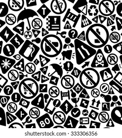 Warning Shapes and Symbols Solid Icons Pattern