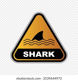 Warning of shark sign banners on transparent  background, vector illustration