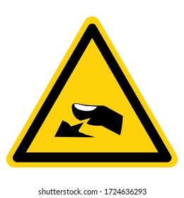 Warning Sharp Edge Of Finger Hazard Symbol Sign ,Vector Illustration, Isolate On White Background Label. EPS10