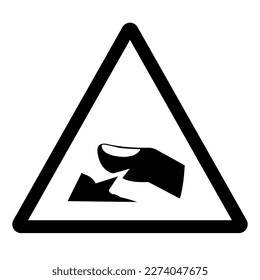 Warning Sharp Edge Of Finger Hazard Symbol Sign ,Vector Illustration, Isolate On White Background Label. EPS10 svg