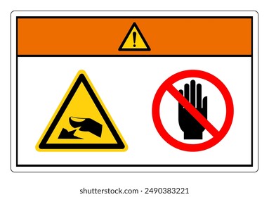 Warning Sharp Edge Of Finger Hazard Do Not Touch Symbol Sign, Vector Illustration, Isolate On White Background Label.EPS10