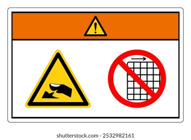 Warning Sharp Edge Of Finger Hazard Do Not Remove Guard Symbol Sign, Vector Illustration, Isolate On White Background Label .EPS10