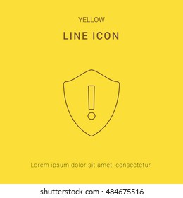 Warning Shield Cute yellow thin line icon / logo Design