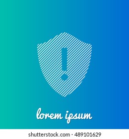 Warning Shield White stroke fill with blue & green gradient background Icon / Logo Design