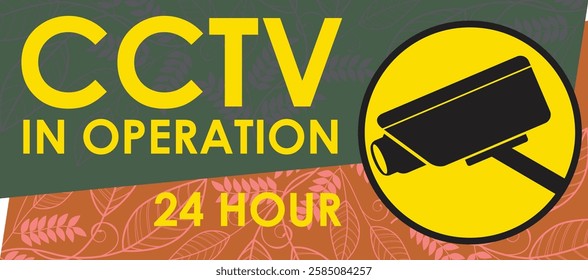 warning sign 24 hour CCTV in operation SIGNAGE