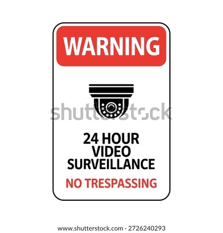 Warning sign for 24 hour video surveillance and no trespassing