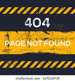 Warning sign (404 page not found), vector illustration.