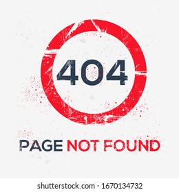 Warning sign (404 page not found), vector illustration.