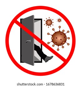 Warning sign about the risk of virus infection.
