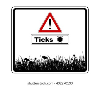 Warning sign with added information ticks