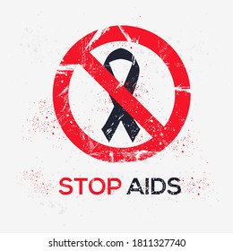Warning sign (aids), vector illustration.	