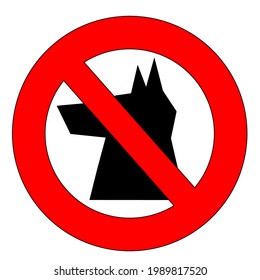 Warning sign alert there are dogs, dogs are not allowed